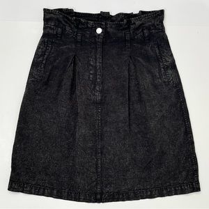 SOLD Anthropologie Pilcro Rhoda Mini Skirt Pleated Paperbag Waist Worn In Denim